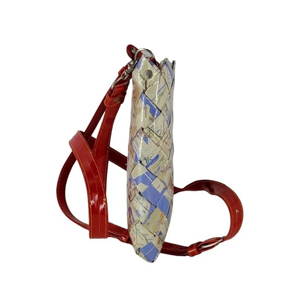Nahui Ollin Recycled New York City Map Crossbody Shoulder Bag Purse w/Strap - Picture 4 of 8